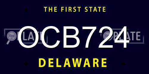 OCB724 Delaware License Plate
