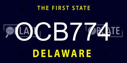OCB774 Delaware License Plate