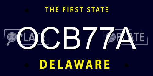OCB77A Delaware License Plate