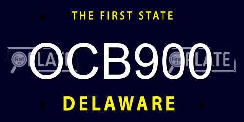 OCB900 Delaware License Plate