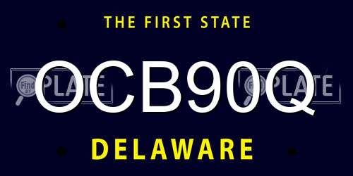 OCB90Q Delaware License Plate