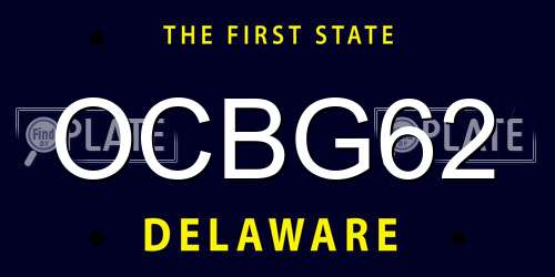 OCBG62 Delaware License Plate