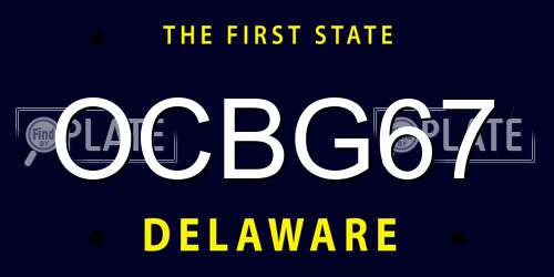 OCBG67 Delaware License Plate