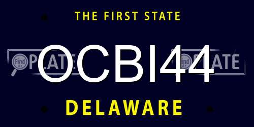 OCBI44 Delaware License Plate