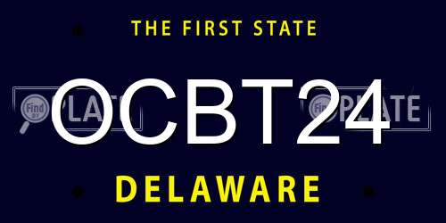 OCBT24 Delaware License Plate