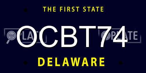 OCBT74 Delaware License Plate