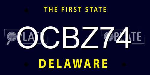 OCBZ74 Delaware License Plate