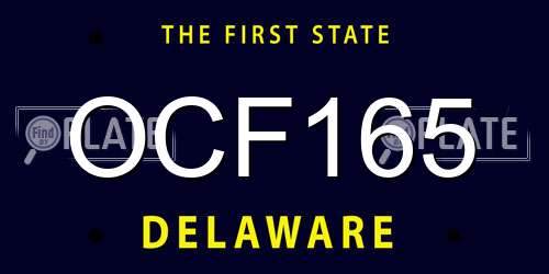 OCF165 Delaware License Plate