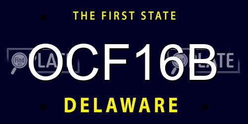 OCF16B Delaware License Plate