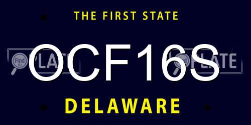 OCF16S Delaware License Plate