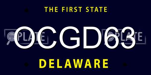OCGD63 Delaware License Plate