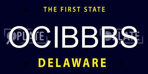 OCIBBBS Delaware License Plate
