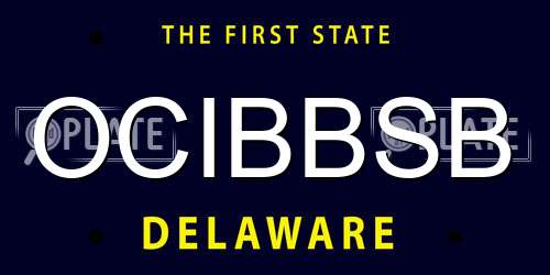 OCIBBSB Delaware License Plate