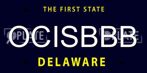 OCISBBB Delaware License Plate