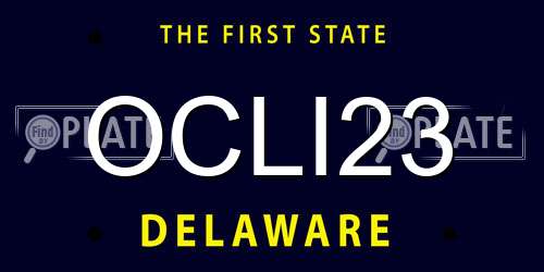 OCLI23 Delaware License Plate
