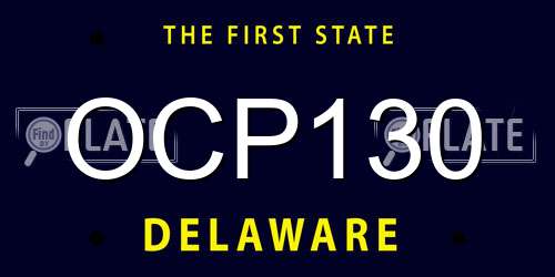 OCP130 Delaware License Plate