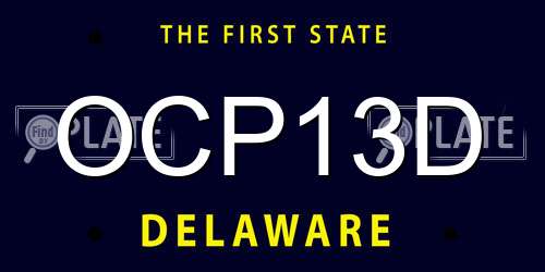OCP13D Delaware License Plate