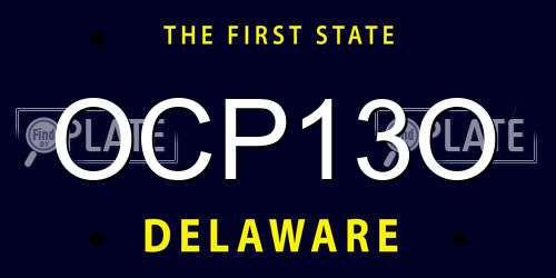 OCP13O Delaware License Plate