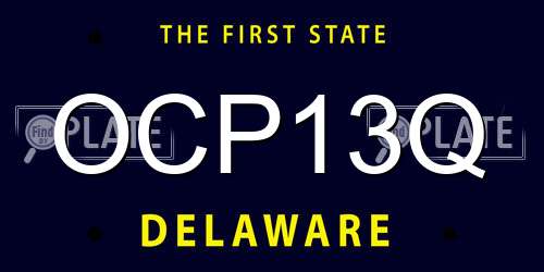 OCP13Q Delaware License Plate
