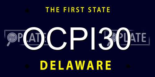 OCPI30 Delaware License Plate