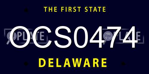 OCS0474 Delaware License Plate