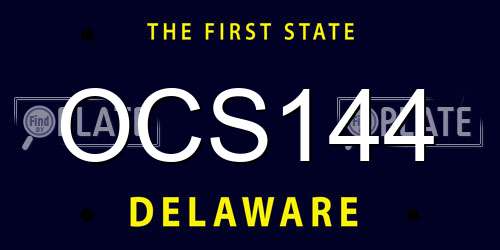 OCS144 Delaware License Plate