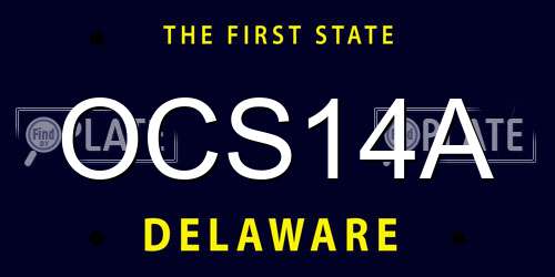 OCS14A Delaware License Plate