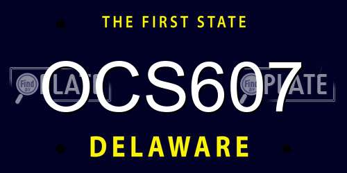 OCS607 Delaware License Plate