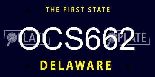 OCS662 Delaware License Plate