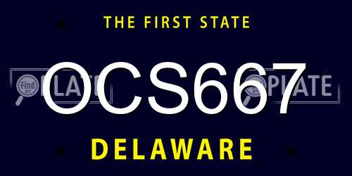 OCS667 Delaware License Plate