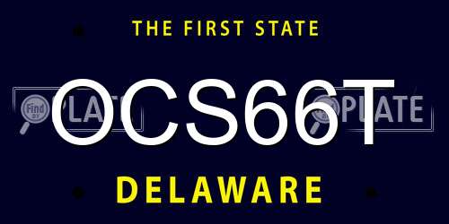 OCS66T Delaware License Plate