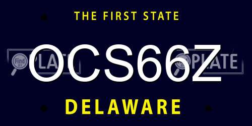 OCS66Z Delaware License Plate