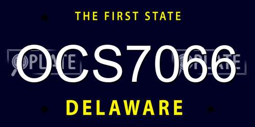 OCS7066 Delaware License Plate