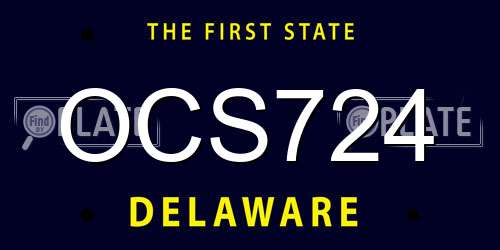 OCS724 Delaware License Plate