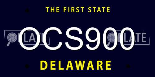 OCS900 Delaware License Plate