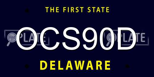 OCS90D Delaware License Plate