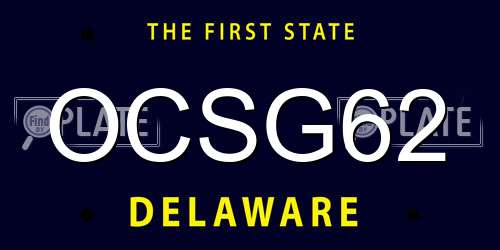 OCSG62 Delaware License Plate