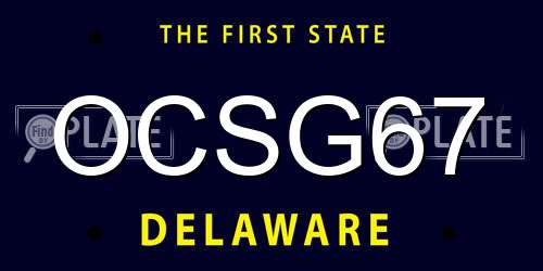 OCSG67 Delaware License Plate