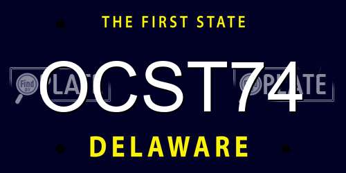 OCST74 Delaware License Plate