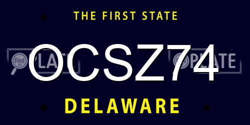 OCSZ74 Delaware License Plate