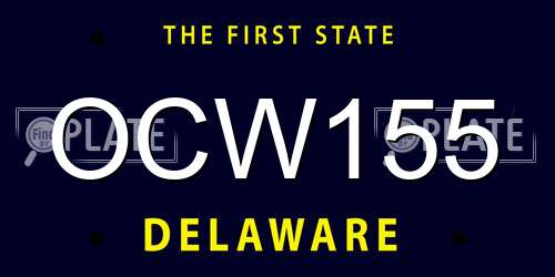 OCW155 Delaware License Plate