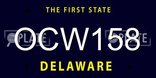 OCW158 Delaware License Plate