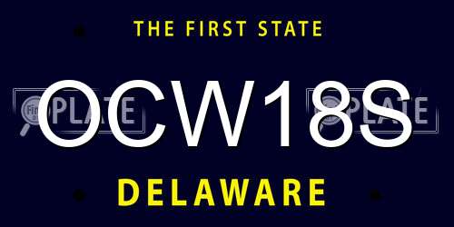 OCW18S Delaware License Plate