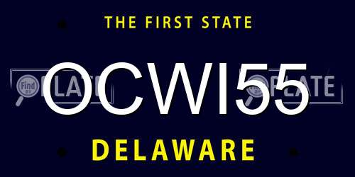 OCWI55 Delaware License Plate