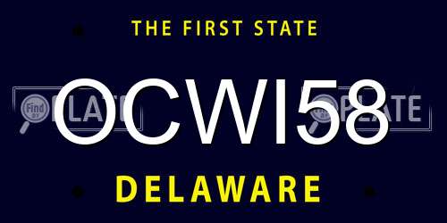 OCWI58 Delaware License Plate