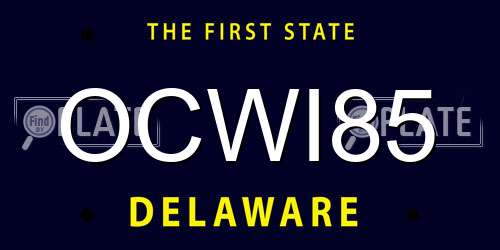 OCWI85 Delaware License Plate