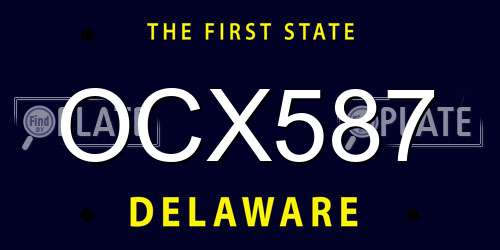 OCX587 Delaware License Plate
