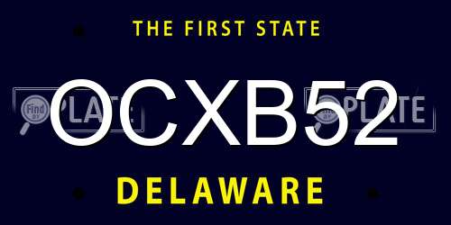 OCXB52 Delaware License Plate