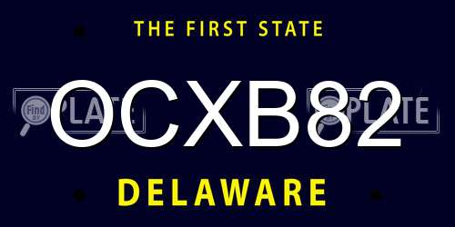 OCXB82 Delaware License Plate