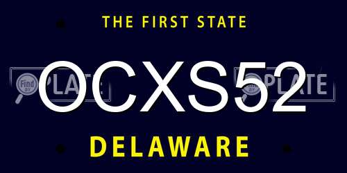 OCXS52 Delaware License Plate